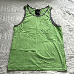 Blue Crown lime green tank